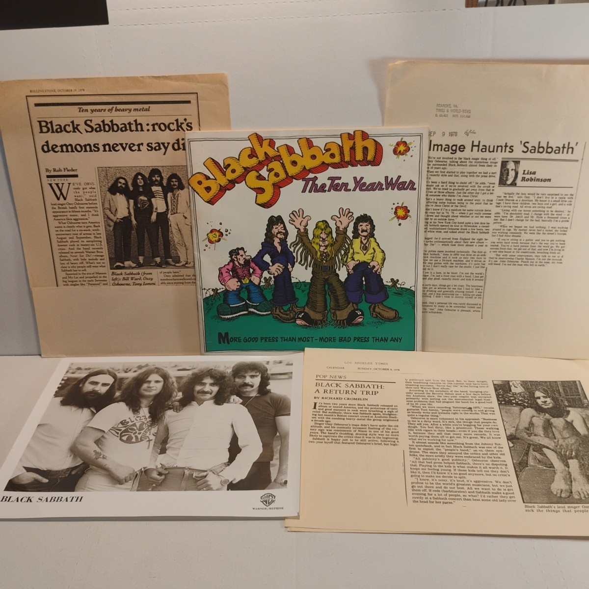 Black Sabbath The Ten Year War Band Promo Book and press kit w/ glossy BK01