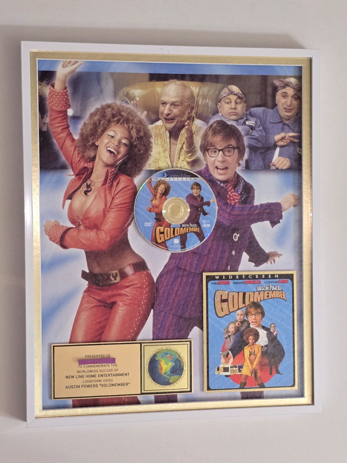 BEYONCE AUSTIN POWERS GOLDMEMBER INTERNATIONAL GOLD SALES AWARD MUSIC VIDEO RIAA