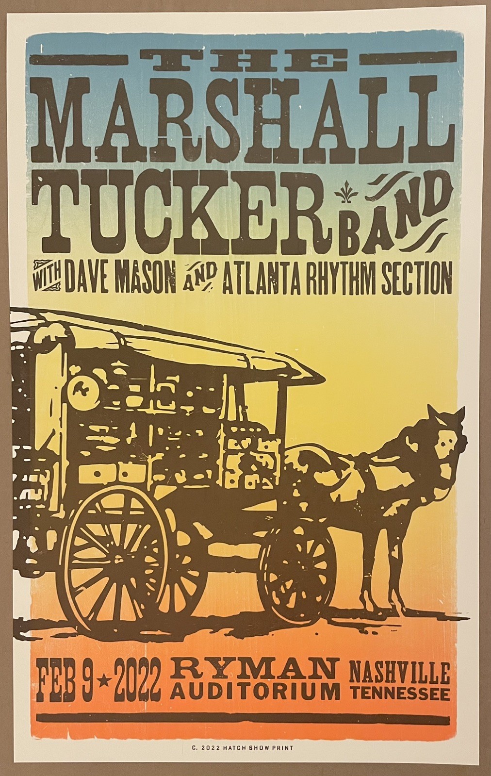 The Marshall Tucker Band – Hatch Show Print – Ryman Auditorium – Poster