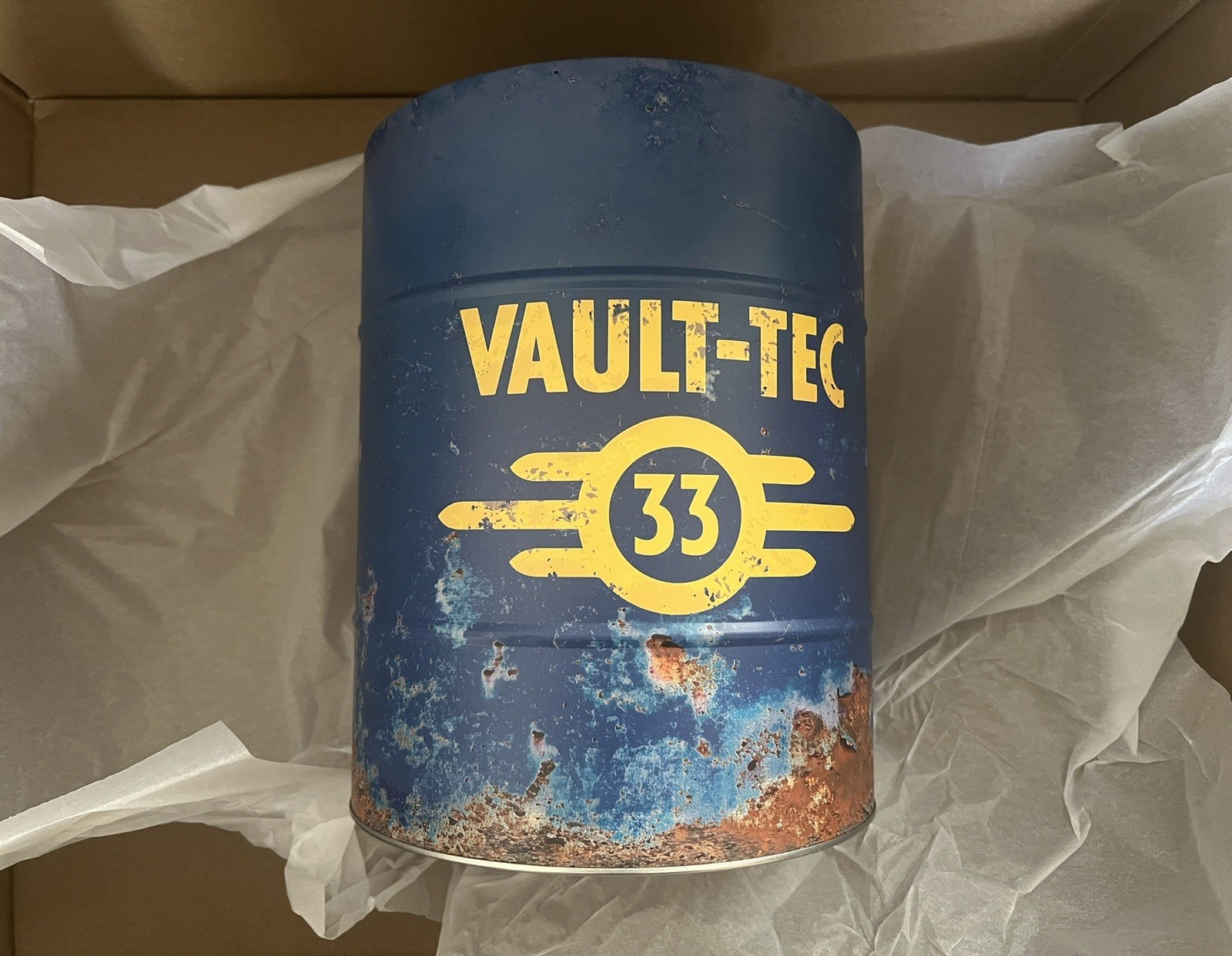 NEW Fallout TV Collectible Popcorn Bucket Tin – Exclusive Vault Themed Storage