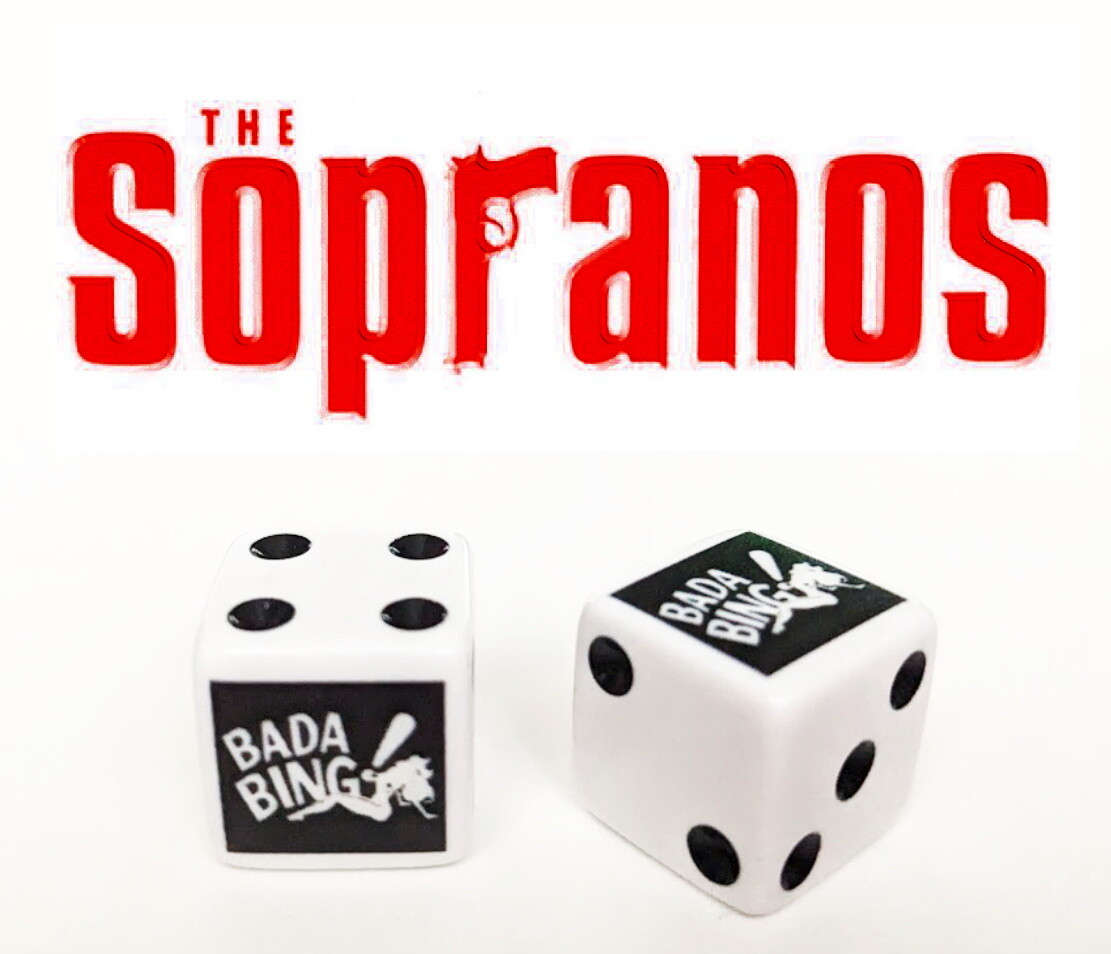 The Sopranos Bada Bing Strip Club Dice Pair Collectible Board Game Night Rare