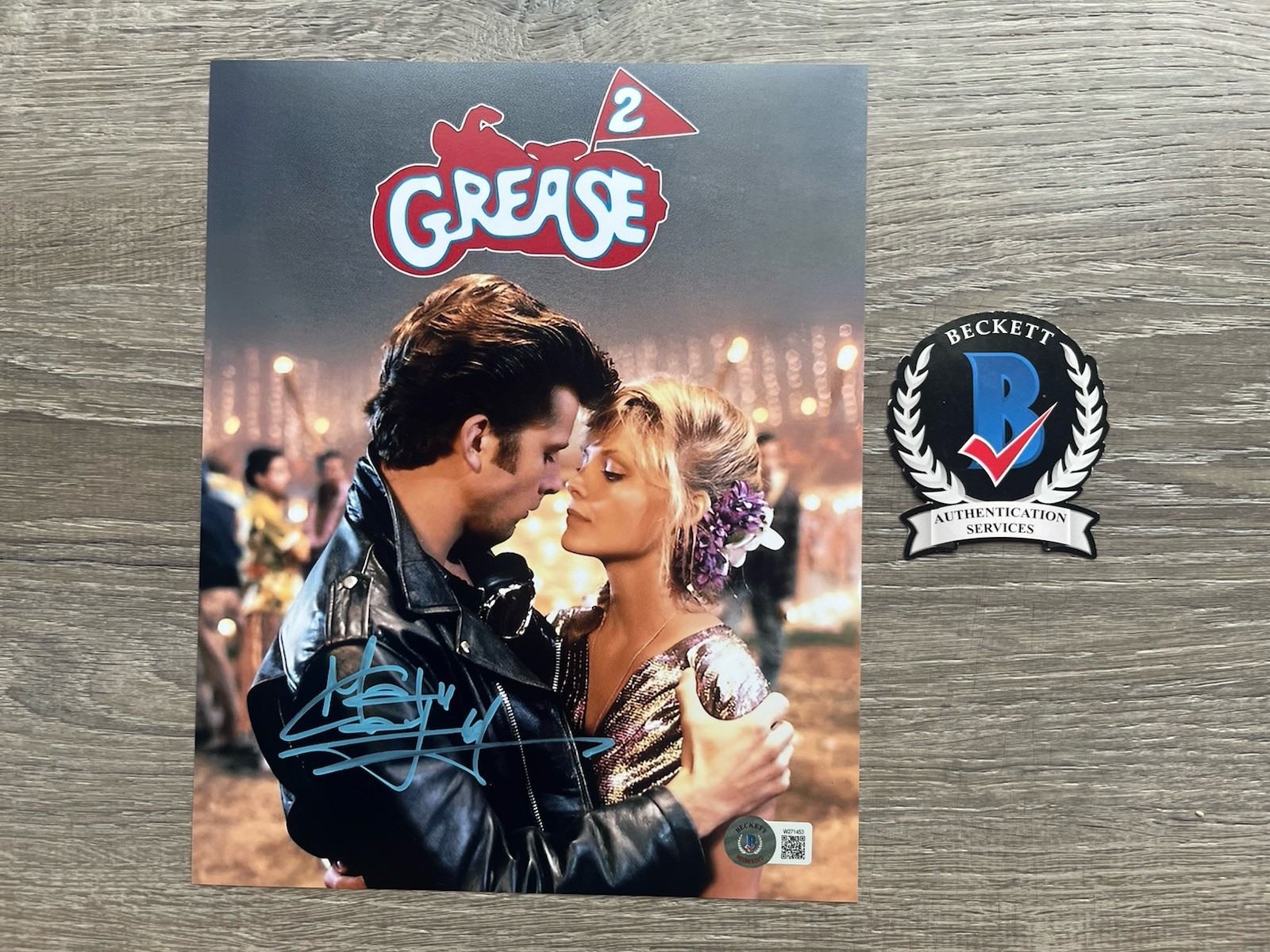 Maxwell Caulfield Signed Michael Carrington 8×10 Photo Beckett COA Grease 2