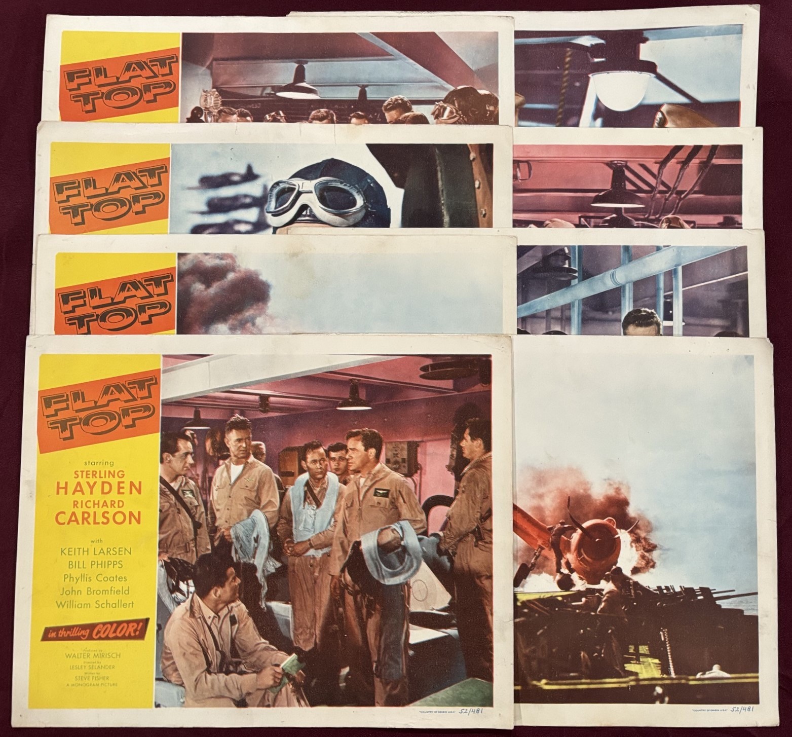 FLAMING FEATHER LOBBY CARDS (8) 1952 STERLING HAYDEN FORREST TUCKER