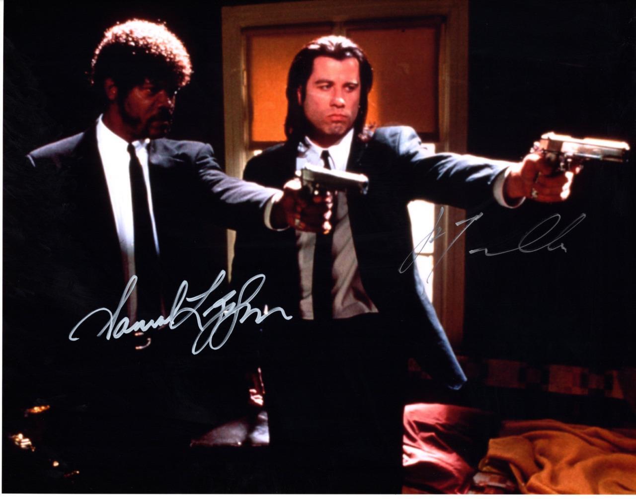 John Travolta Samuel L Jackson signed 11×14 Photo autographed Picture Pic + COA