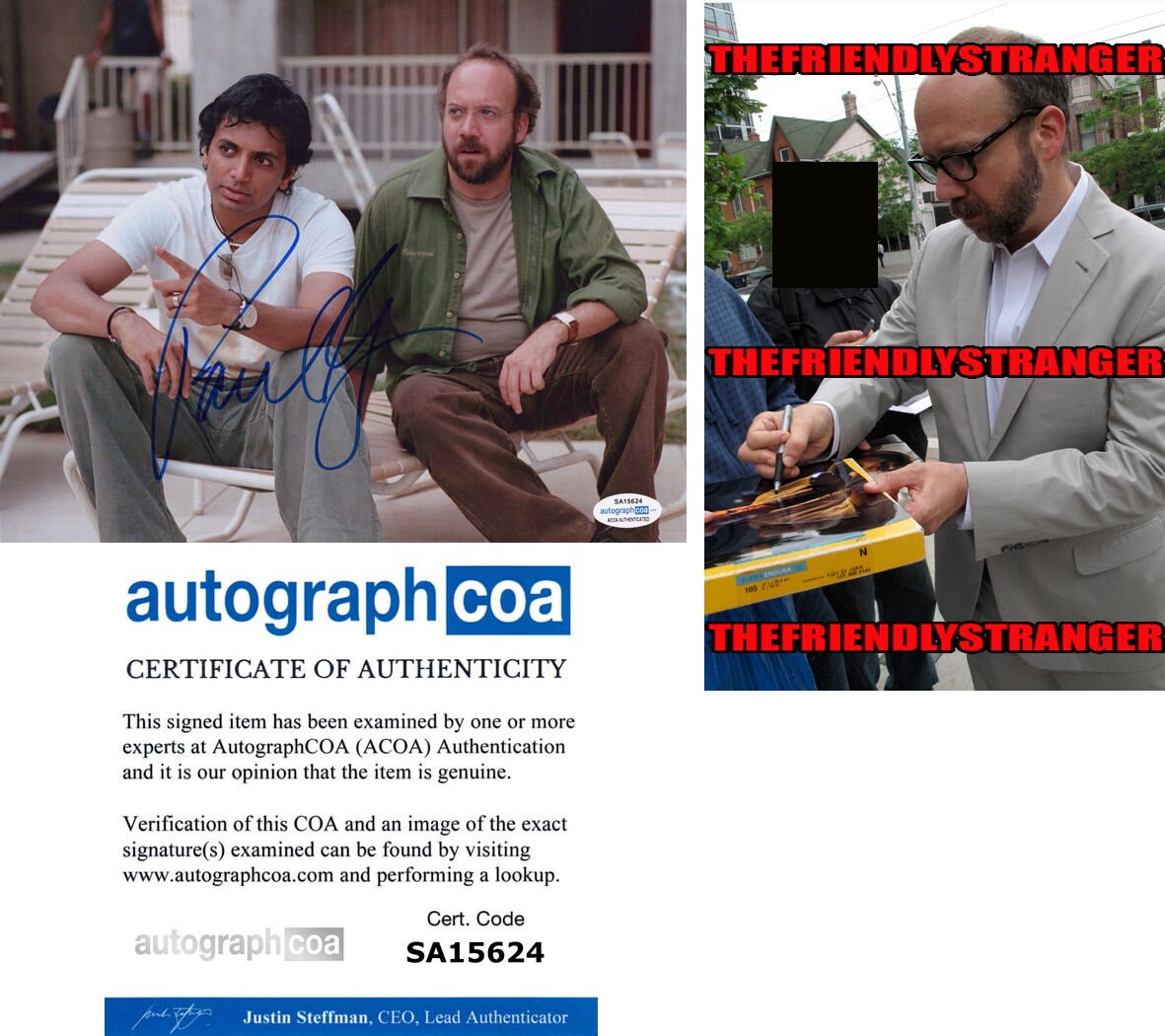 Paul Giamatti signed Autographed 8×10 Photo PROOF b SIDEWAYS Billions ACOA COA