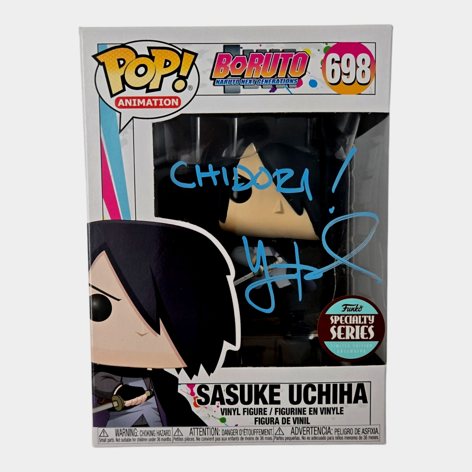 Yuri Lowenthal Signed Funko Pop Sasuke Uchiha Naruto Boruto Autograph JSA COA 78