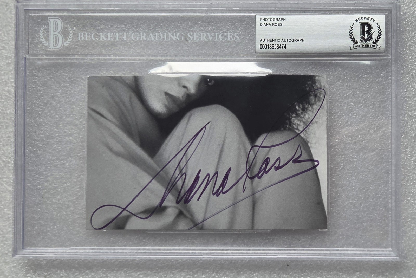 DIANA ROSS SIGNED PHOTO BECKETT BAS SLABBED COA THE SUPREMES AUTOGRAPHED GIFT