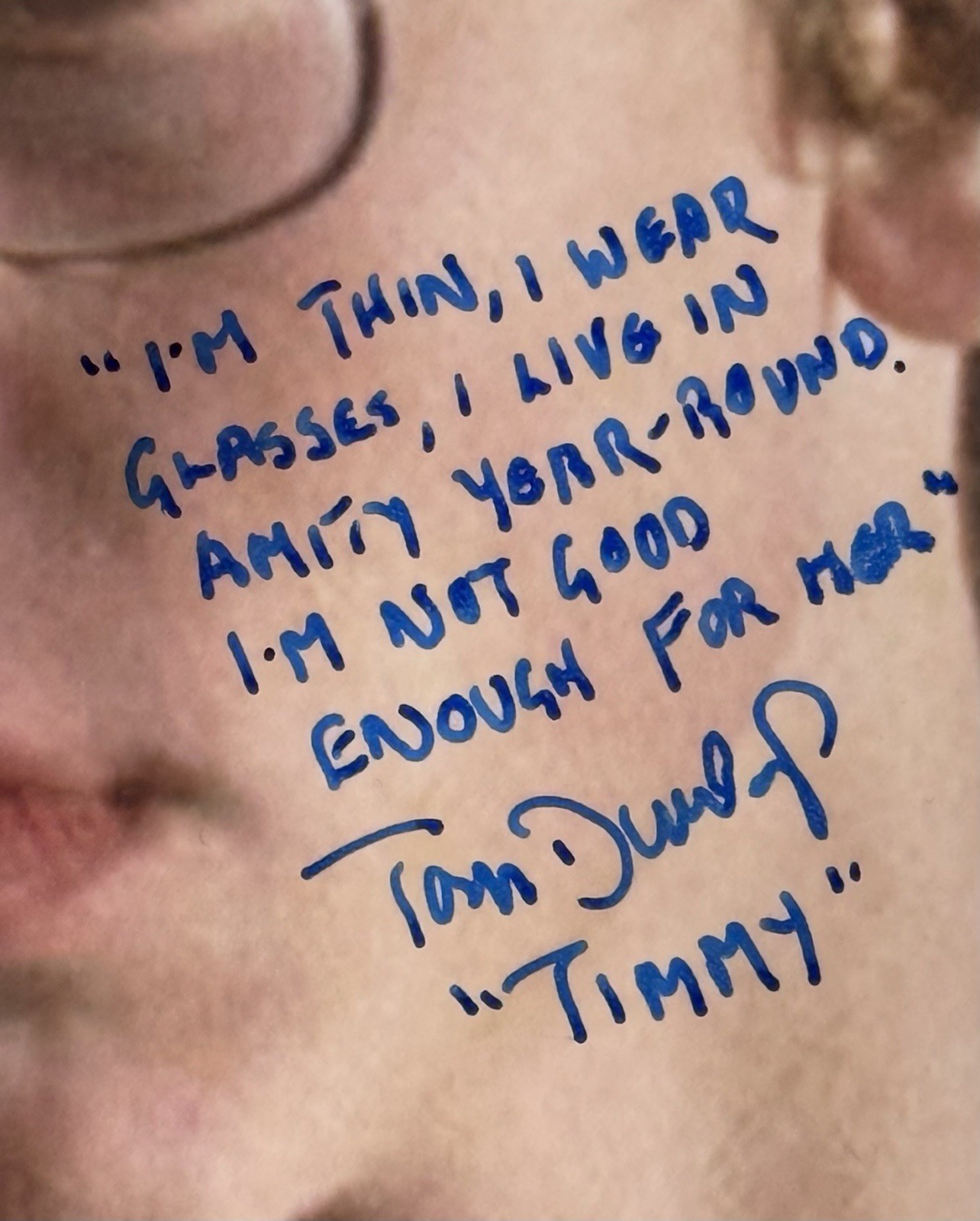 Tom Dunlop “Timmy” SIGNED AUTOGRAPHED JAWS 2 8×10 With RARE Lines Quote K9 COA