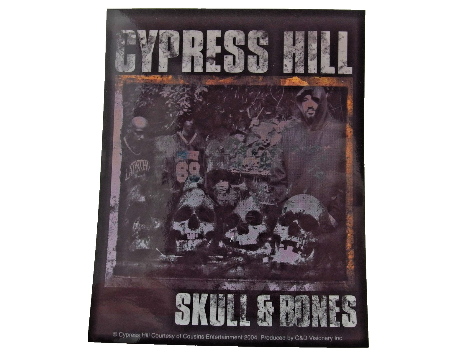 Cypress Hill Skull & Bones Sticker – 4×5″ 2004 C&D Visionary – Vintage Rap Decal