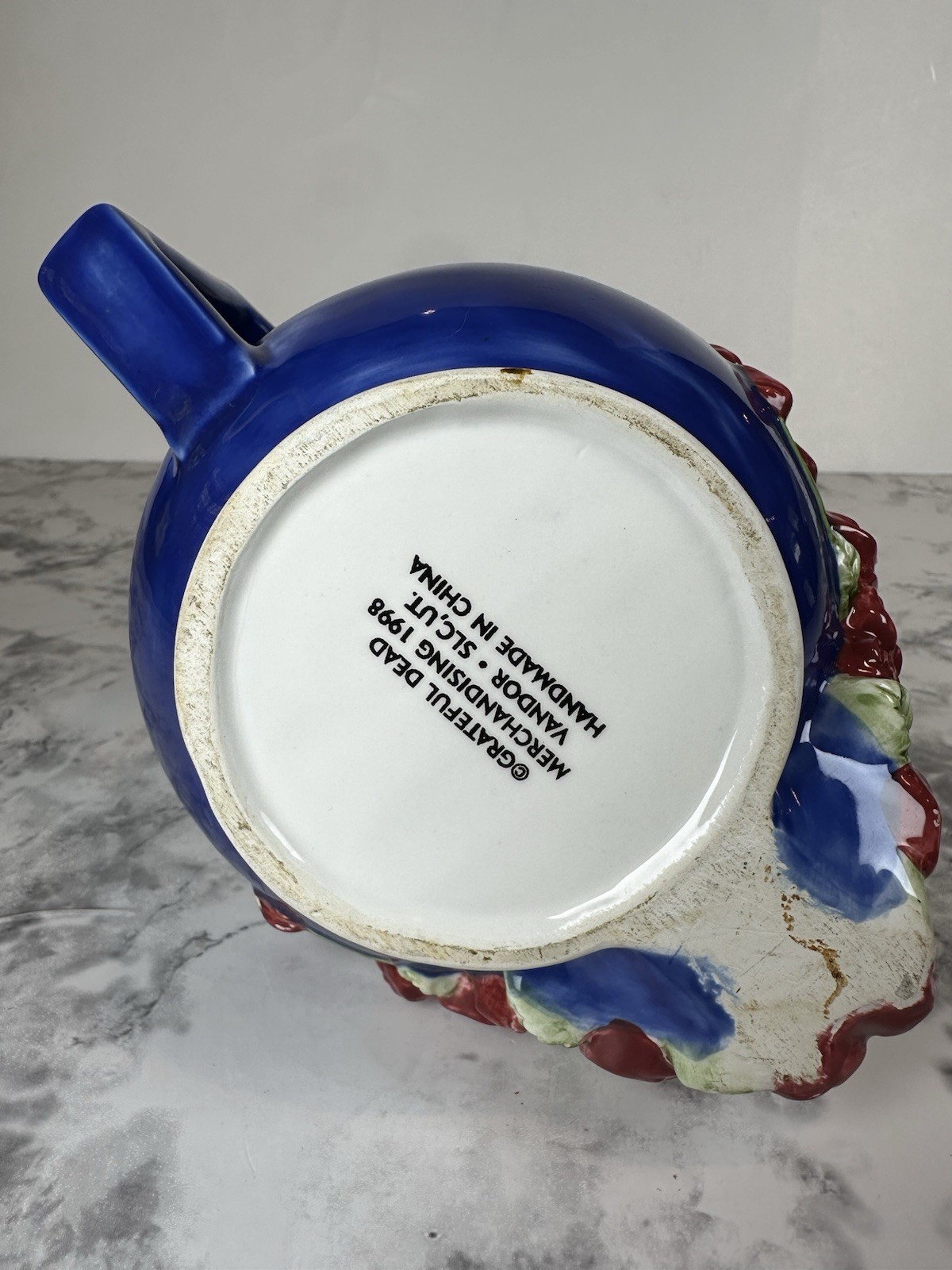 Rare Grateful Dead VTG Space Your Face 3D Ceramic Coffee Mug Skull Roses 1998