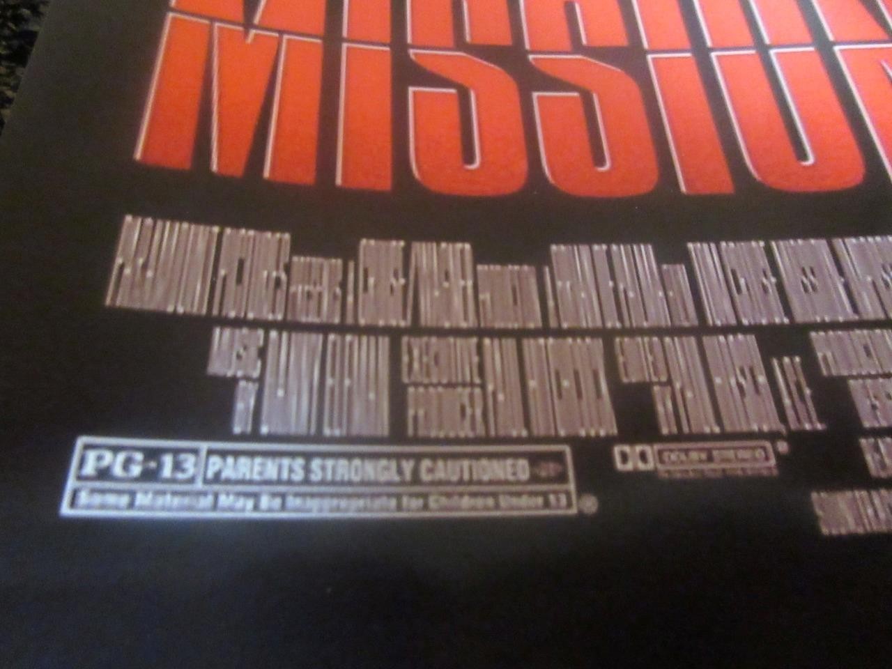 TOM CRUISE ACTOR HAND SIGNED 11X17 MINI POSTER MISSION IMPOSSIBLE AUTOGRAPH COA