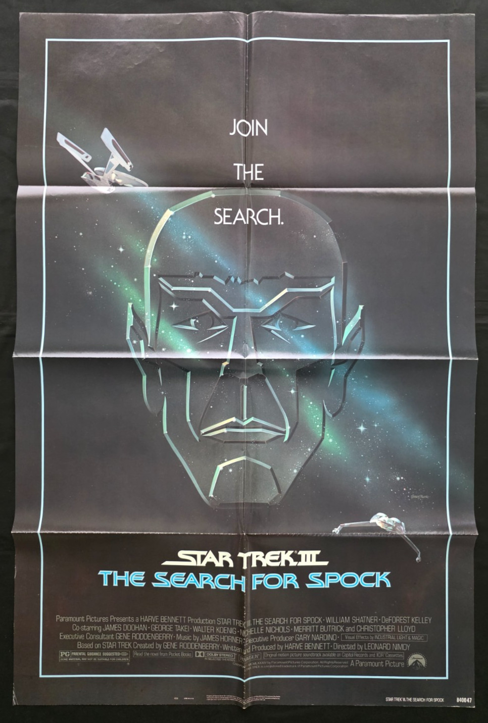 1984 “STAR TREK III/3 THE SEARCH FOR SPOCK” 27×41 folded one sheet