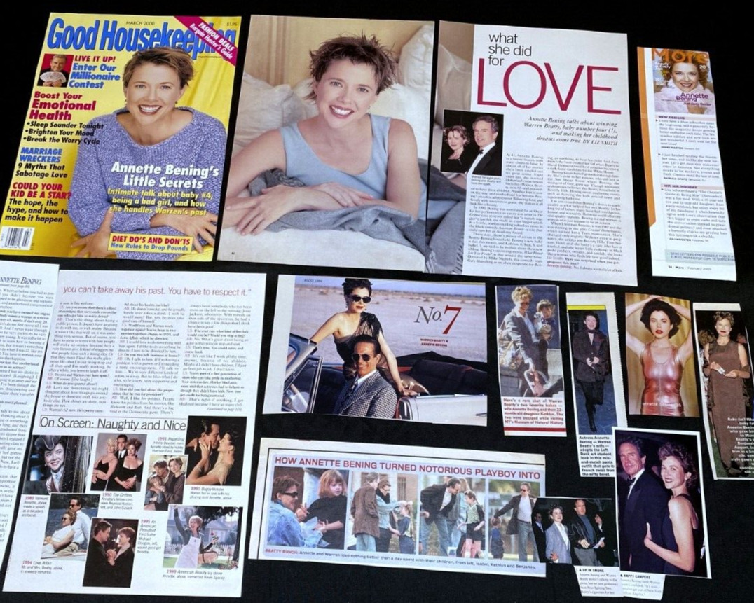 Annette Bening Lot of MAGAZINE CLIPPINGS