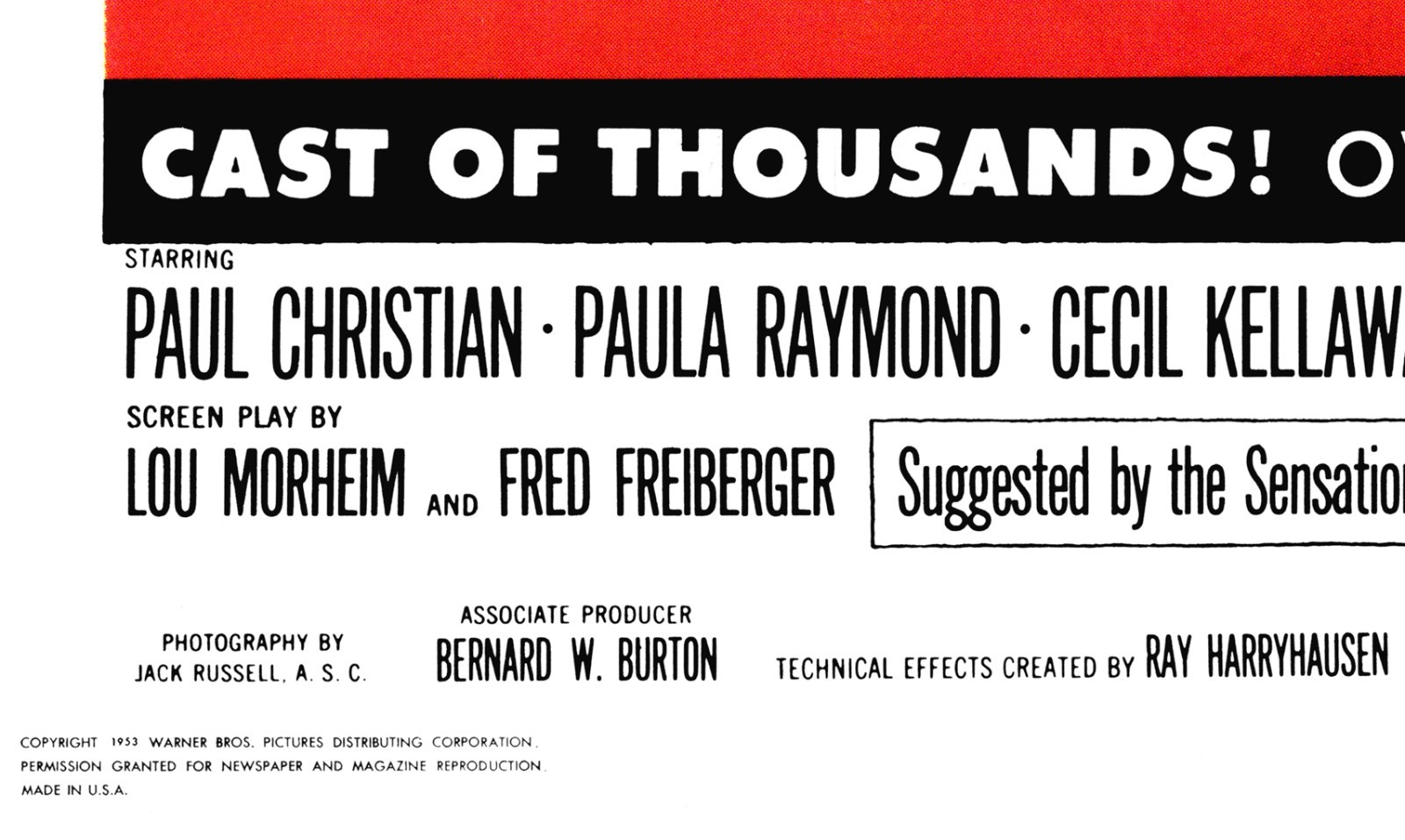THE BEAST FROM 20,000 FATHOMS” (1953) 27″x41″ – sci-fi one sheet movie poster!!