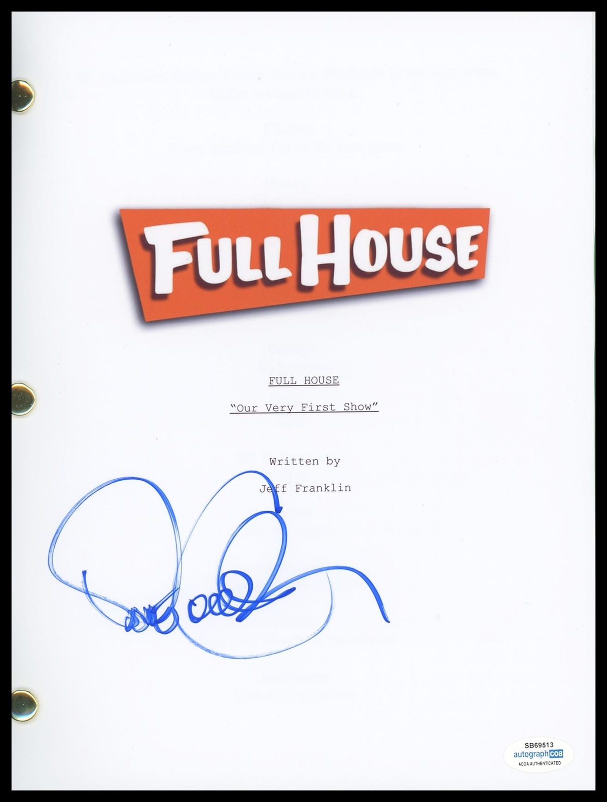 Dave Coulier “Full House” AUTOGRAPH Signed ‘Joey’ Full Pilot Episode Script ACOA