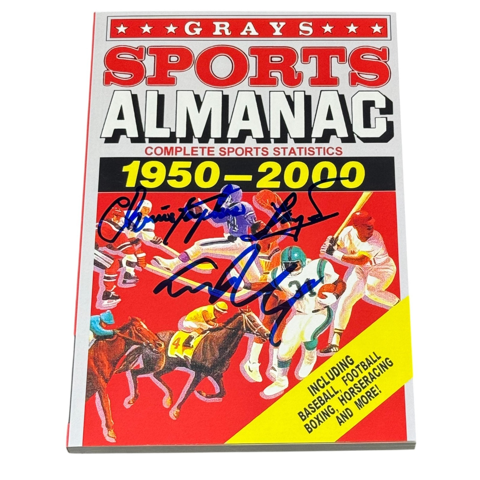 Michael J Fox & Christopher Lloyd Signed Grays Sports Almanac BTTF Beckett