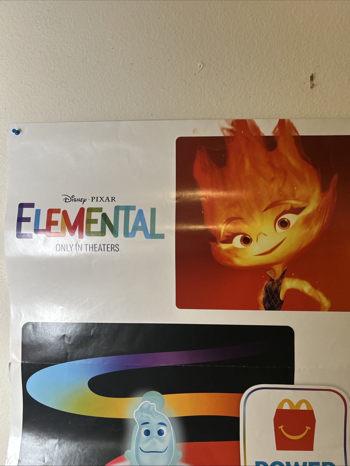 Disney Pixar Elementals McDonald’s Promotional Poster 26×36