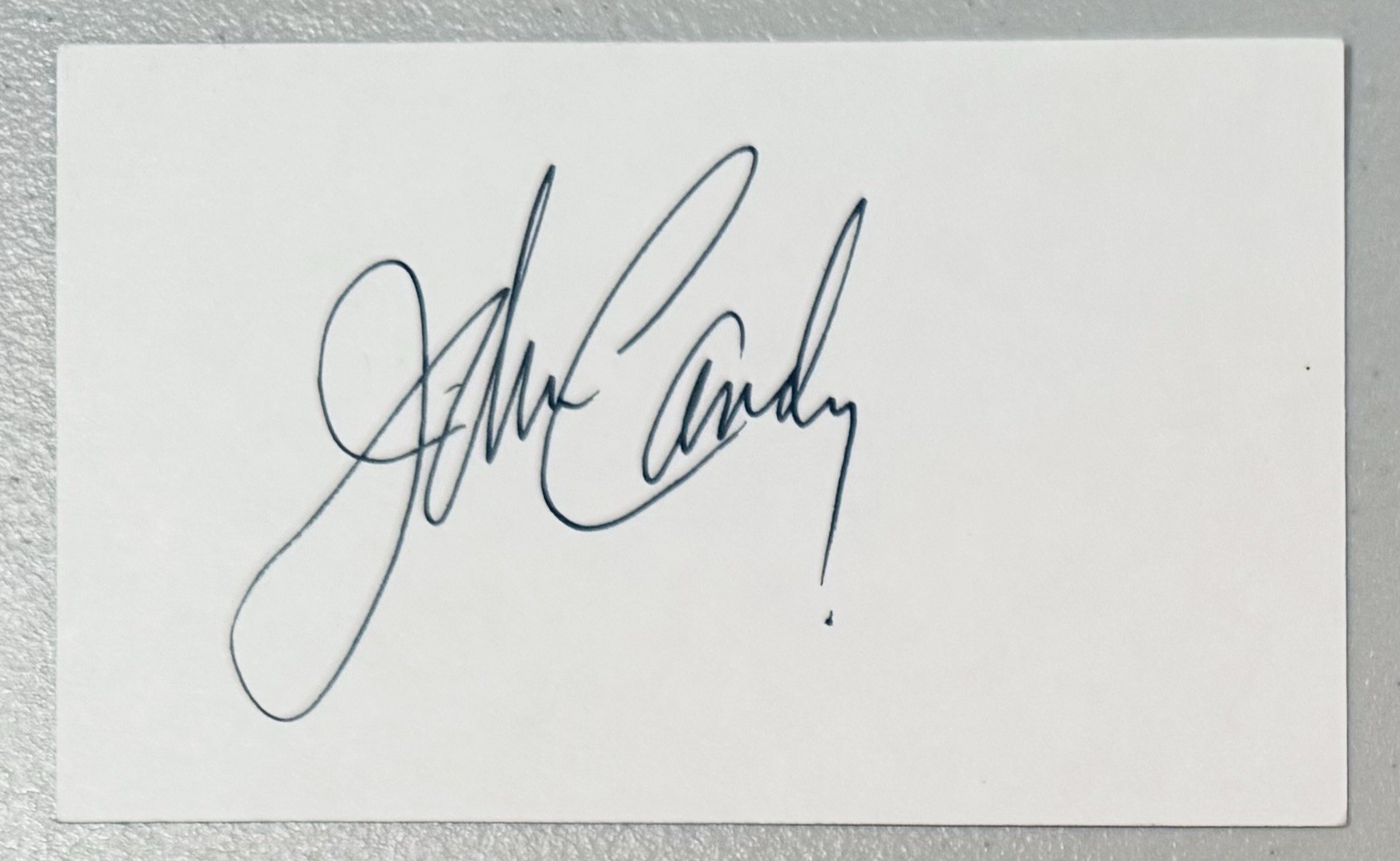 John Candy Signed Autographed 3×5 Card SWAU Cert Spaceballs Uncle Buck 2