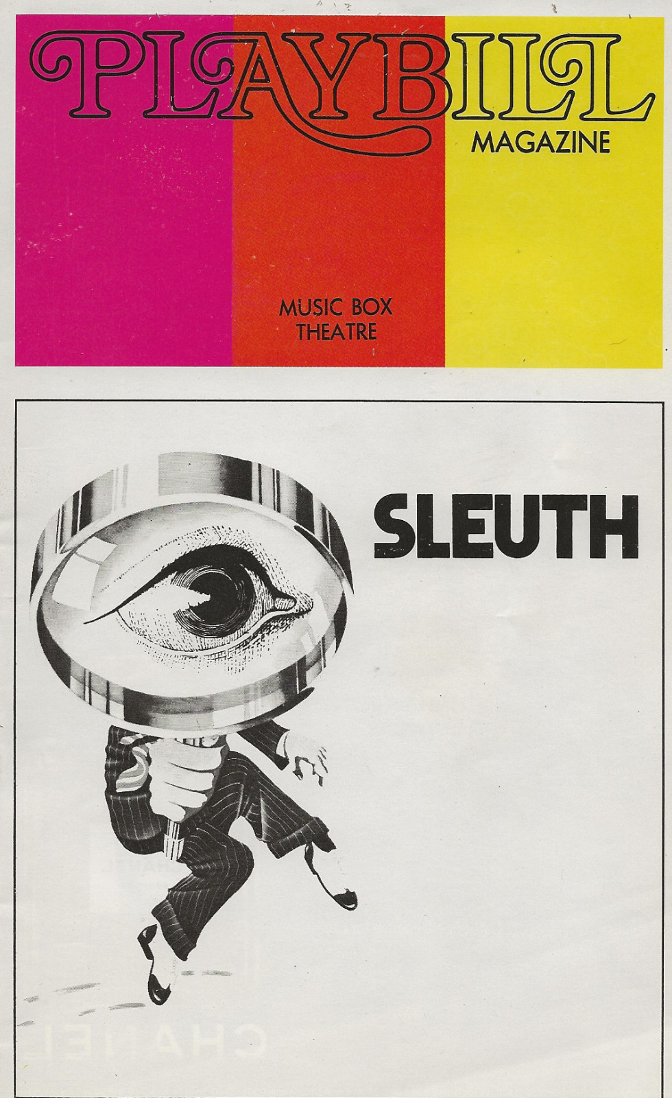 PLAYBILL-SLEUTH-PATRICK MACNEE-1973-MUSIC BOX THEATRE-BROADWAY-NEW YORK-AVENGERS