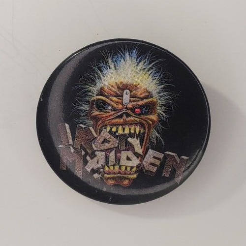 Vintage Button Up Licensed IRON MAIDEN Pinback Button No 068 free shipping