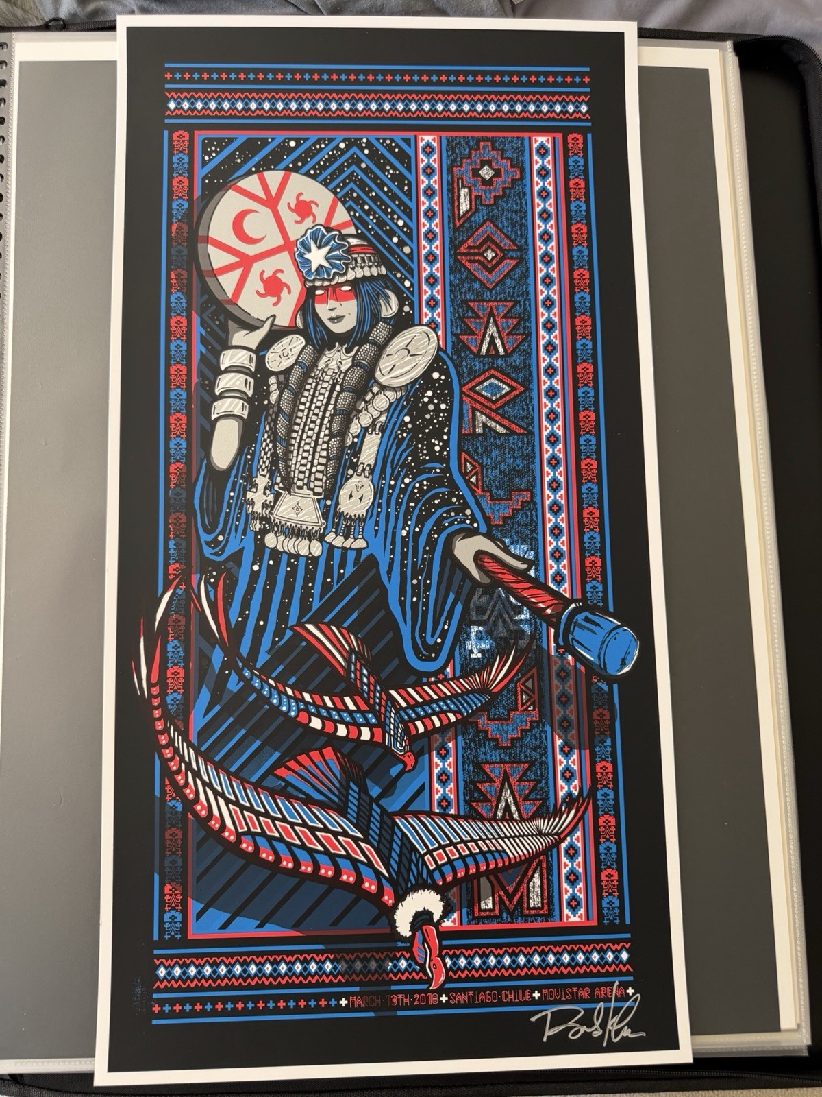 Pearl Jam Poster Signed By Artist Klausen Santiago 2018 Not Numbered