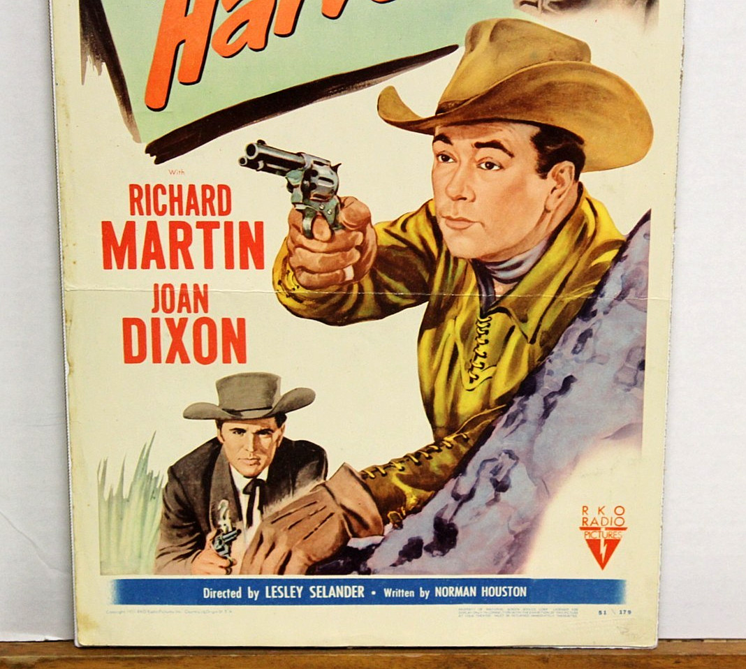 ORIGINAL MOVIE PISTOL HARVEST insert ’51 Tim Holt, Richard Martin & Joan Dixon
