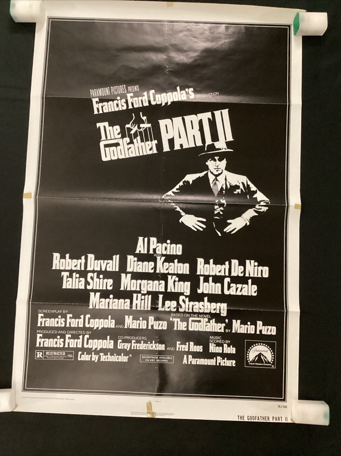 THE GODFATHER 2 1974 ORIGINAL VINTAGE ONE SHEET 27×41 AL PACINO