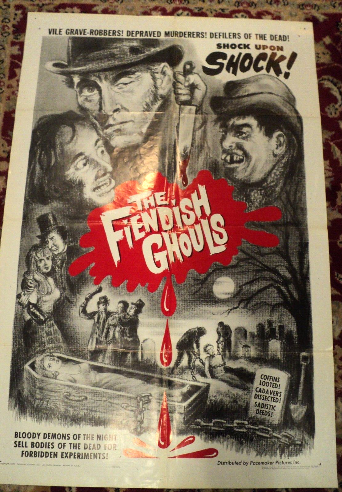 The Fiendish Ghouls aka The Flesh & The Fiends 1 Sheet Poster PETER CUSHING 1965