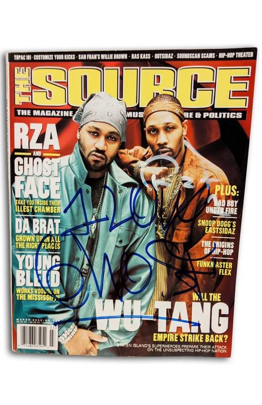 Wu Tang Clan Ghostface Killah Rza signed Source Magazine W/Cert Autographed