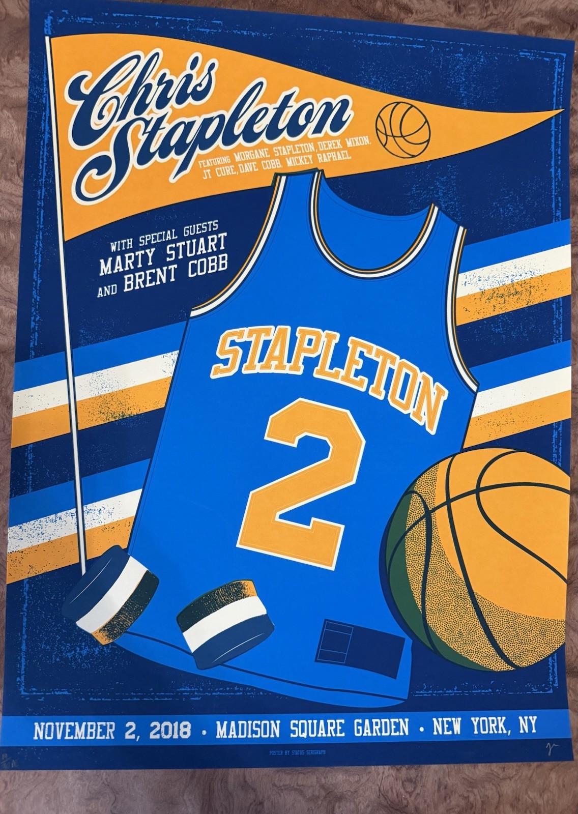 AUTHENTIC CHRIS STAPLETON POSTER MSG Madison Square Garden NEW YORK 2018 knicks