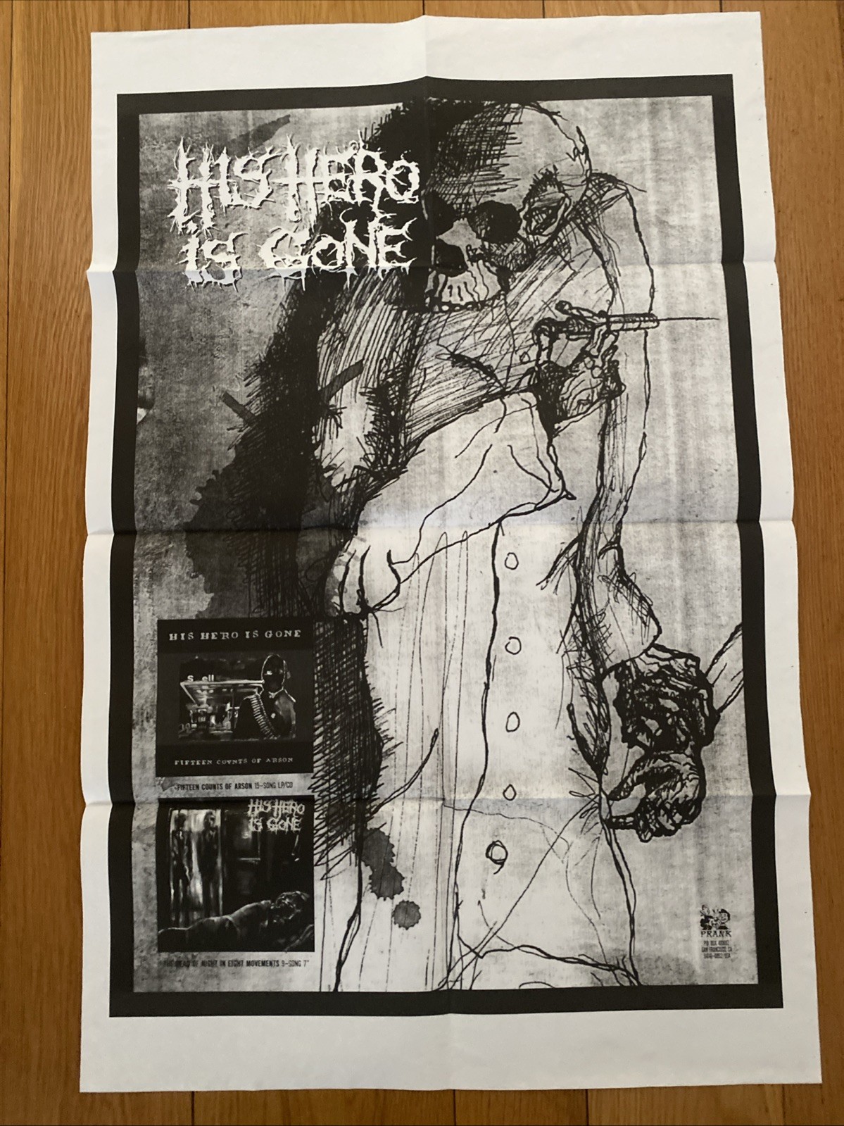 His Hero Is Gone Poster Hardcore Punk Crust Prank Records