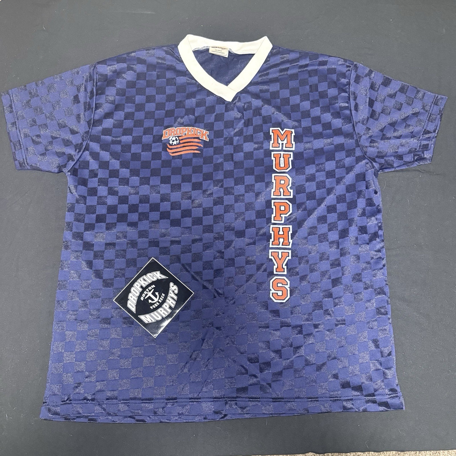 1999 Dropkick Murphys Soccer Jersey Terrace Brigade Black & Blue XL + Sticker