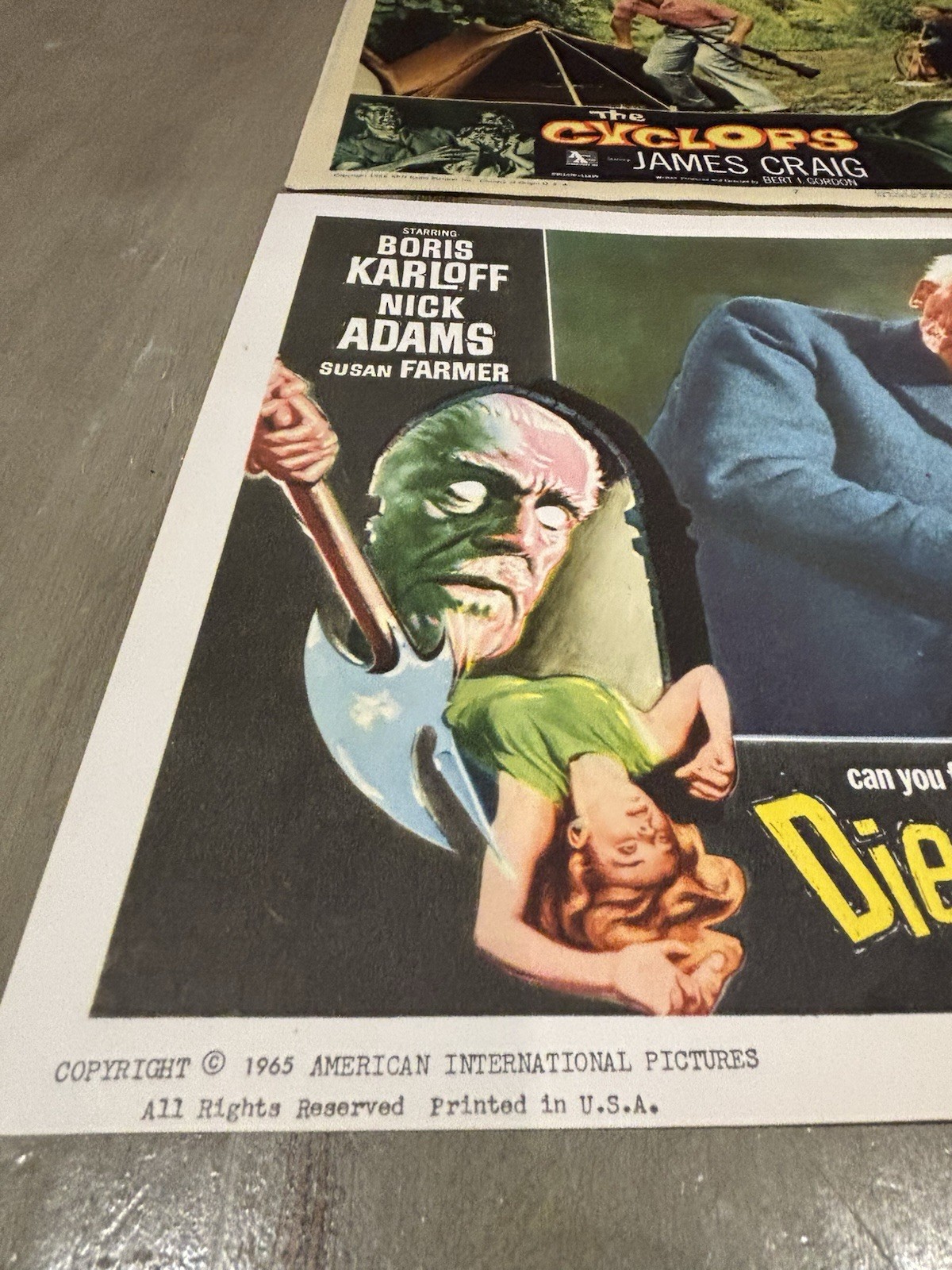 Original Lobby card lot of 3 Cult. Die Monster Die, X The Man with…,The Cyclops