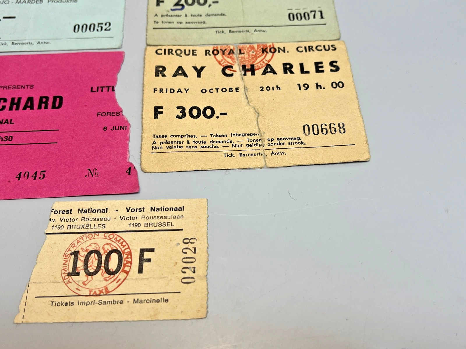 Lot Concert Tickets Belgium Ray Charles James Brown Little Richard Johnny Winter