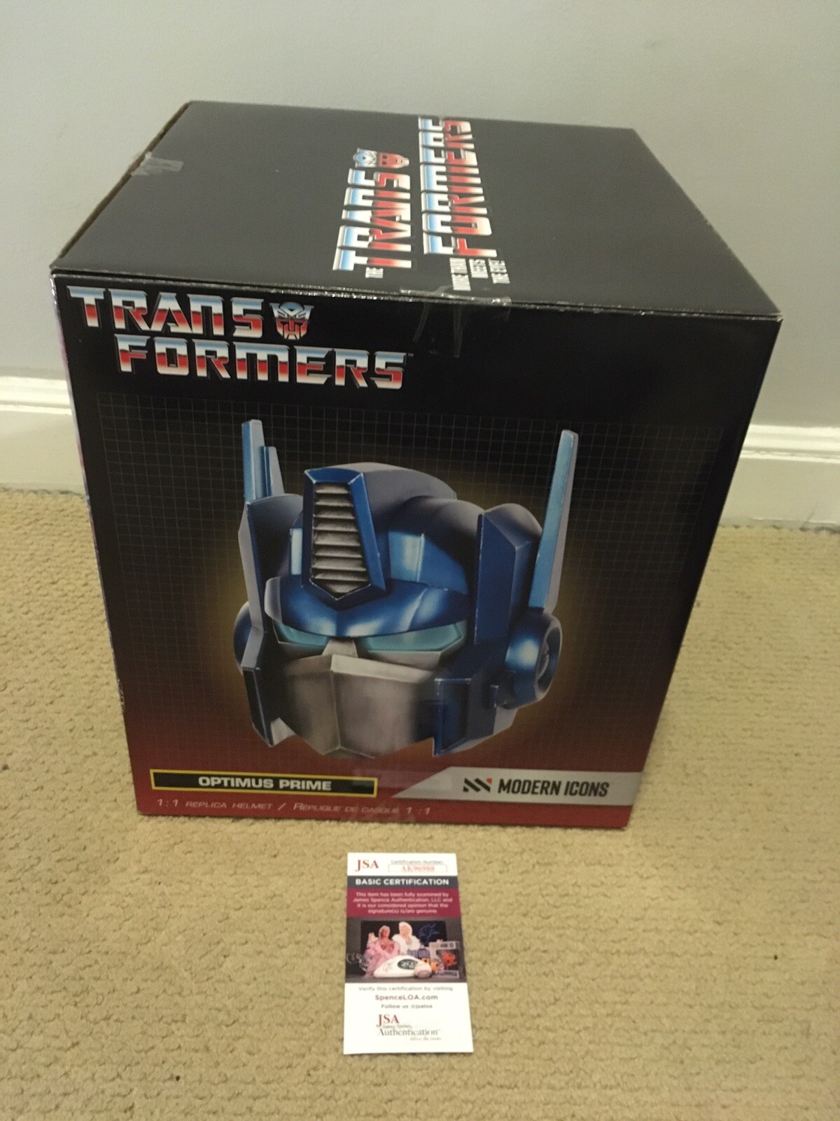TRANSFORMERS PETER CULLEN SIGNED OPTIMUS PRIME FULL SIZED HELMET! COA JSA