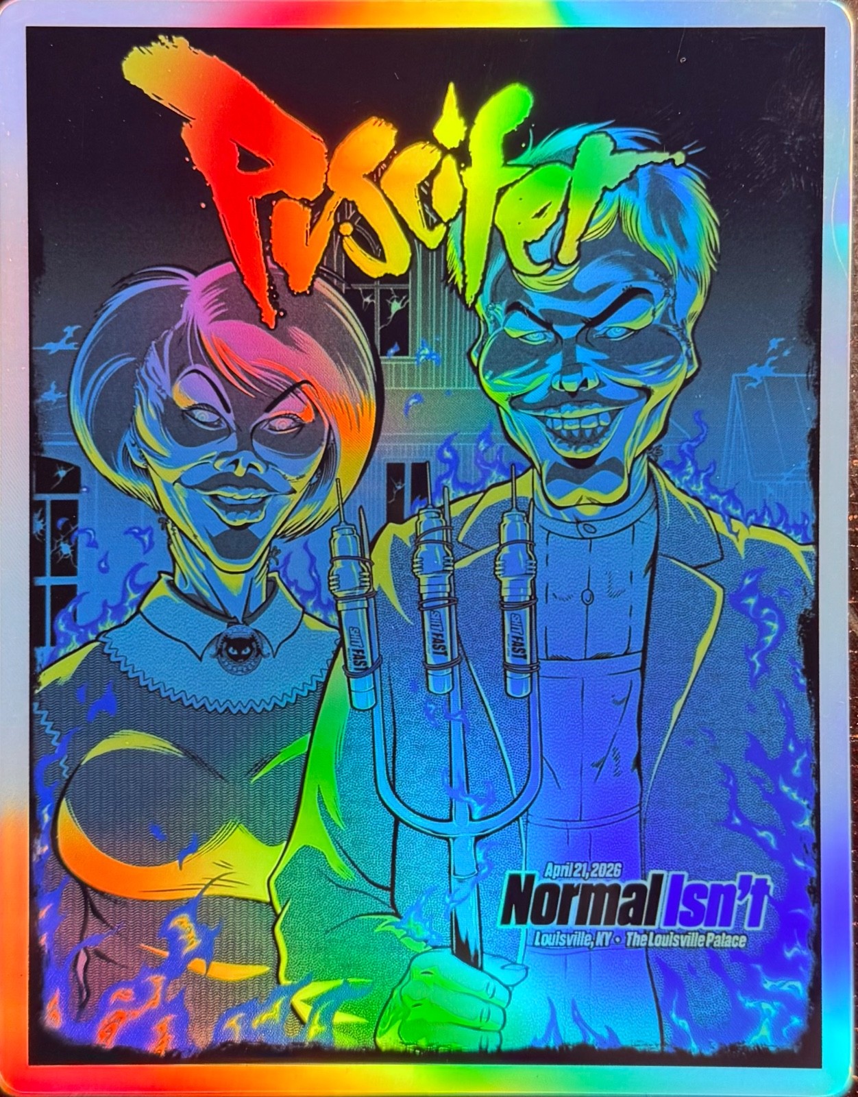 PUSCIFER LOUISVILLE KY POSTER/STICKER APRIL 21ST 2026 NORMAL ISNT TOUR