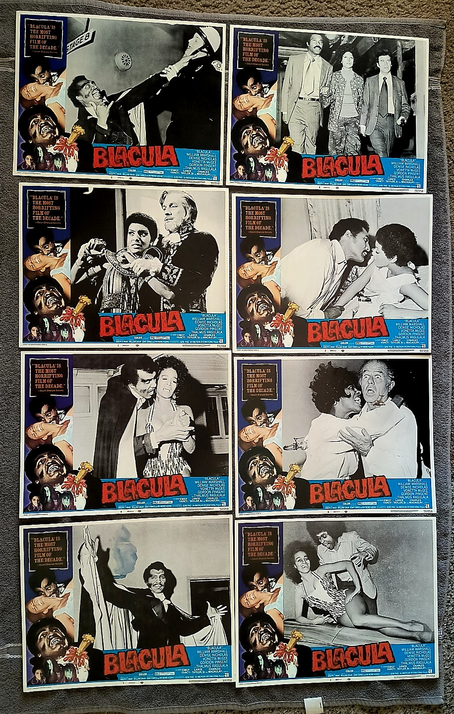 Blacula Lobby Card Set BLAXPLOITATION HORROR William Marshall VONETTA McGEE 1972