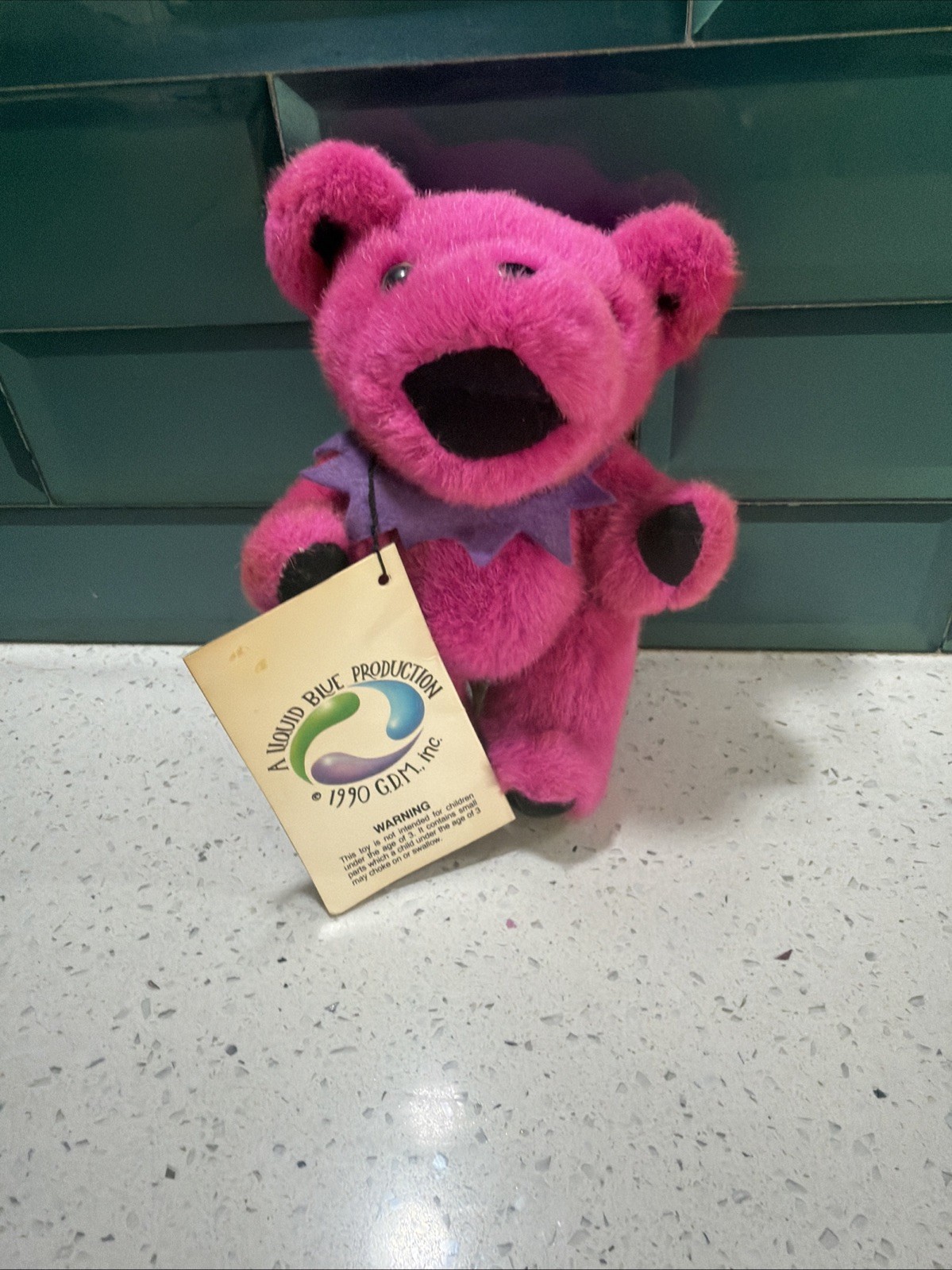 NWT 1990 Grateful Dead Dancing Bear Jointed Pink Purple Vintage