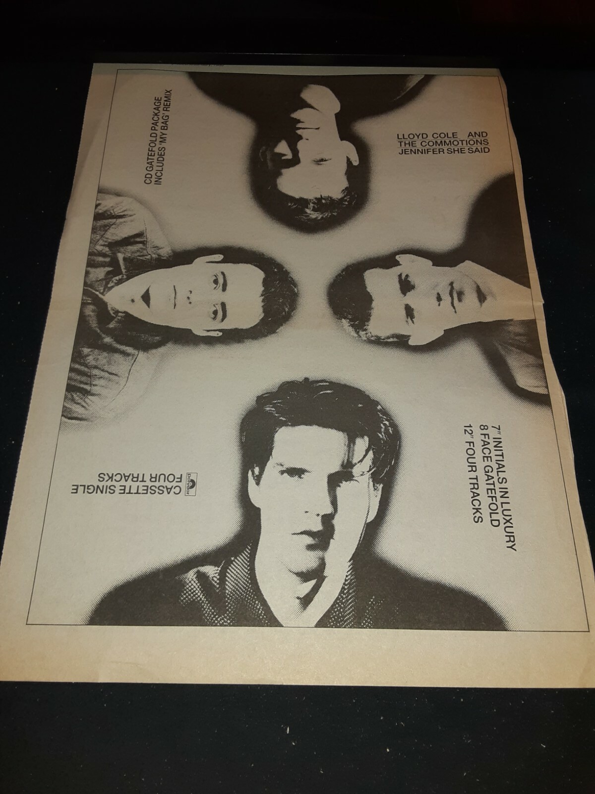 Lloyd Cole & The Commotions Jennifer She Said Rare U.K. Promo Poster Ad Framed!