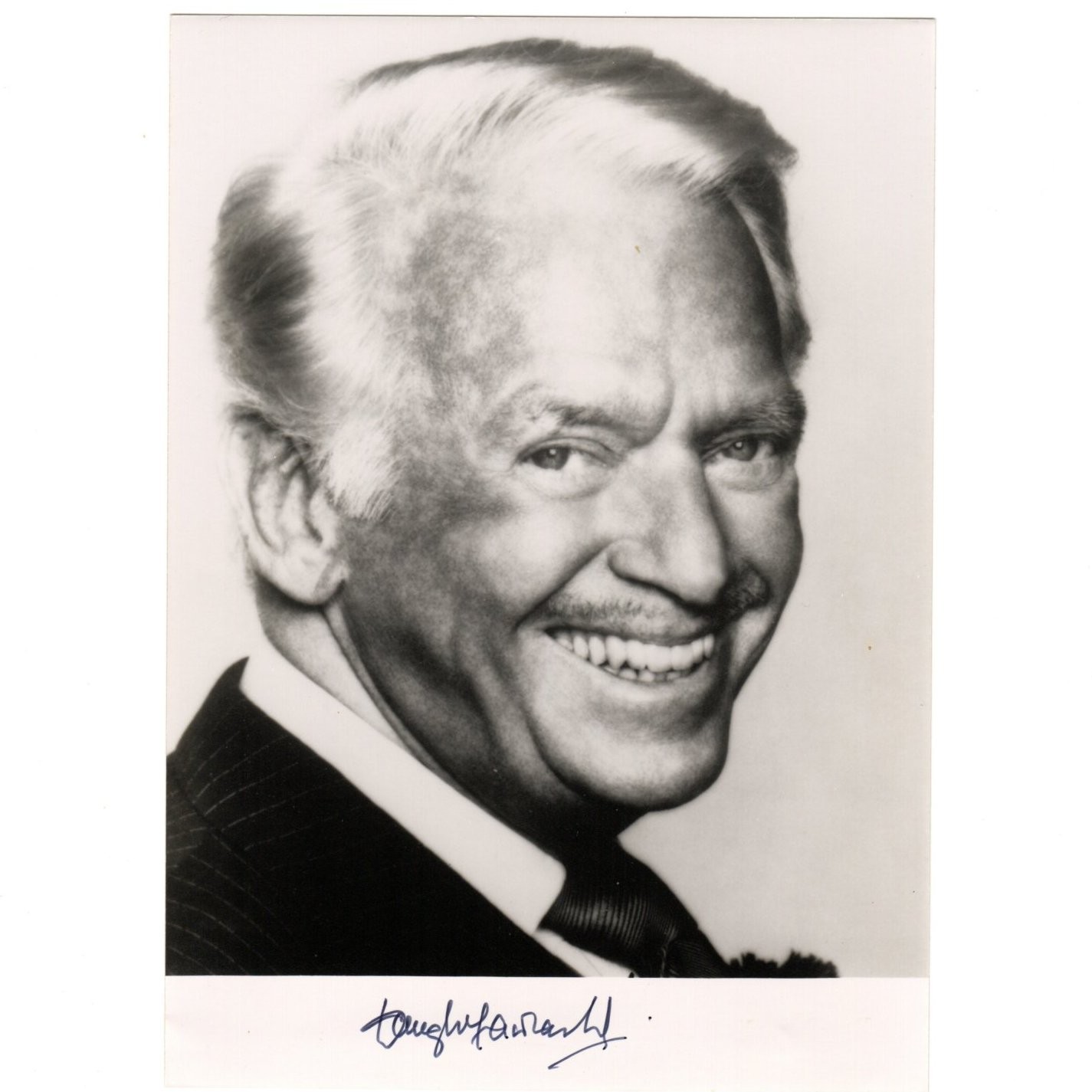 DOUGLAS FAIRBANKS JR Autograph Signed 5X7 B&W 1970s Publicity Photo w/ COA