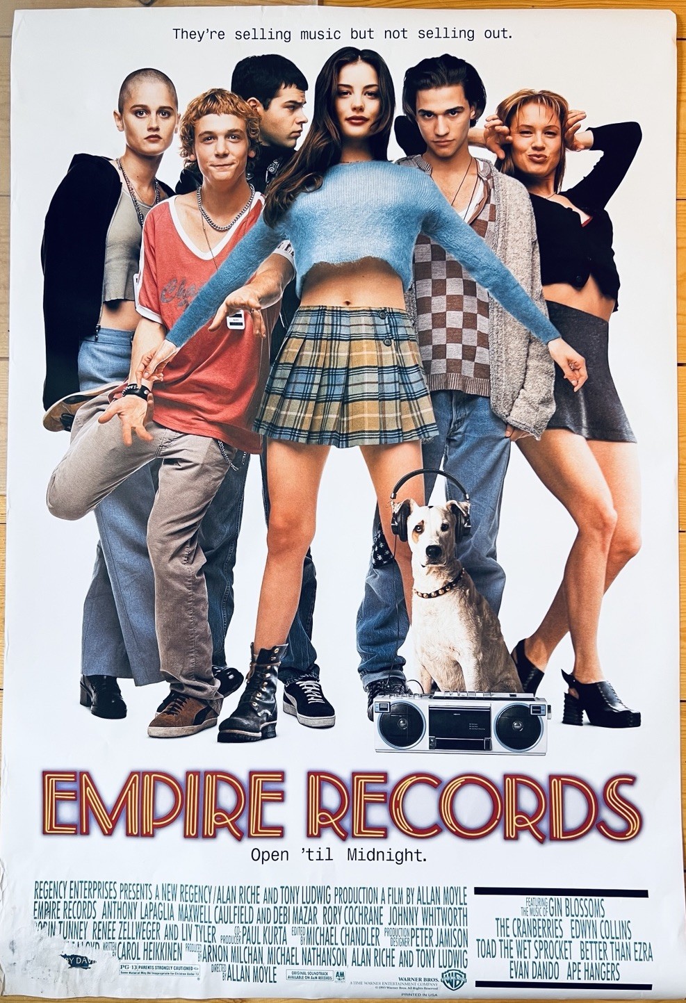 Vintage 90s Movie Poster EMPIRE RECORDS 27×40 Original Promo 1995 DAMAGED CORNER
