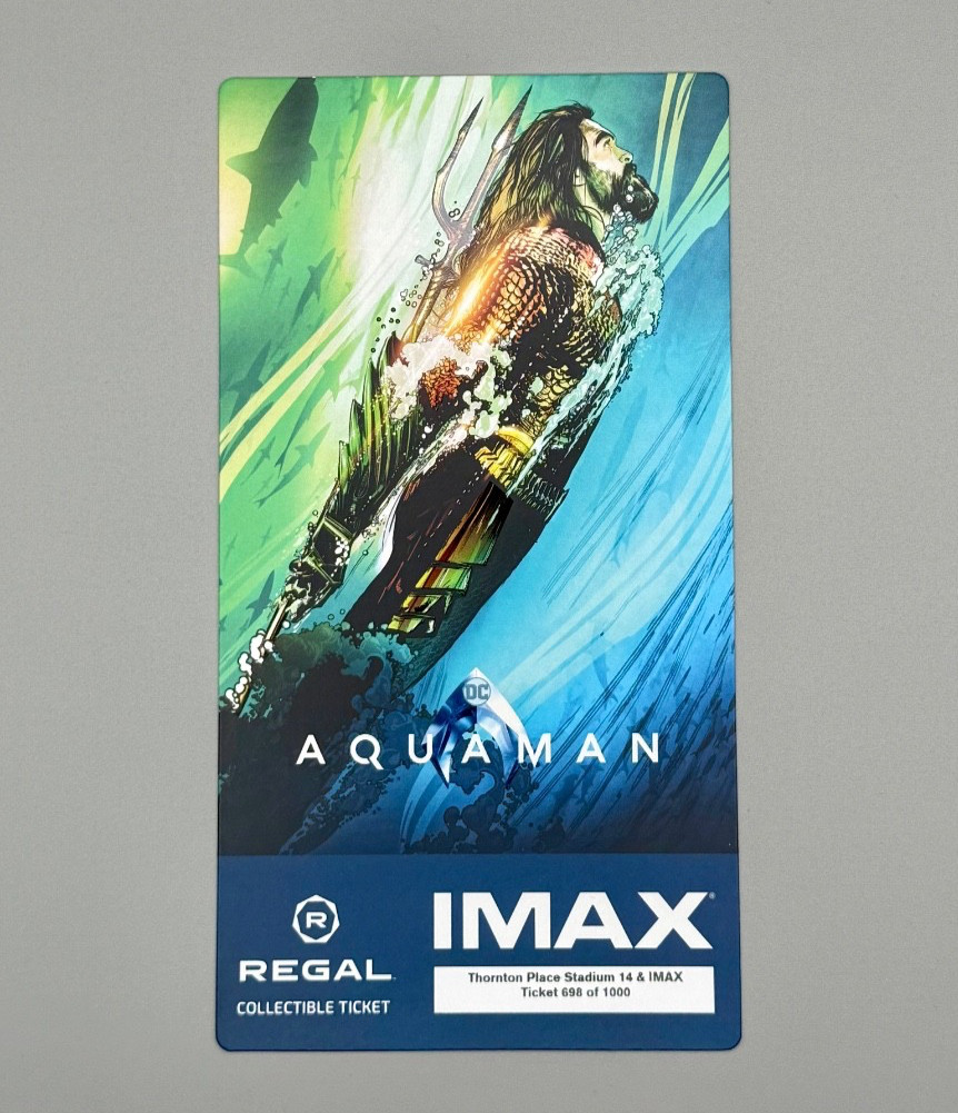 DC Films Aquaman IMAX Collectible Ticket