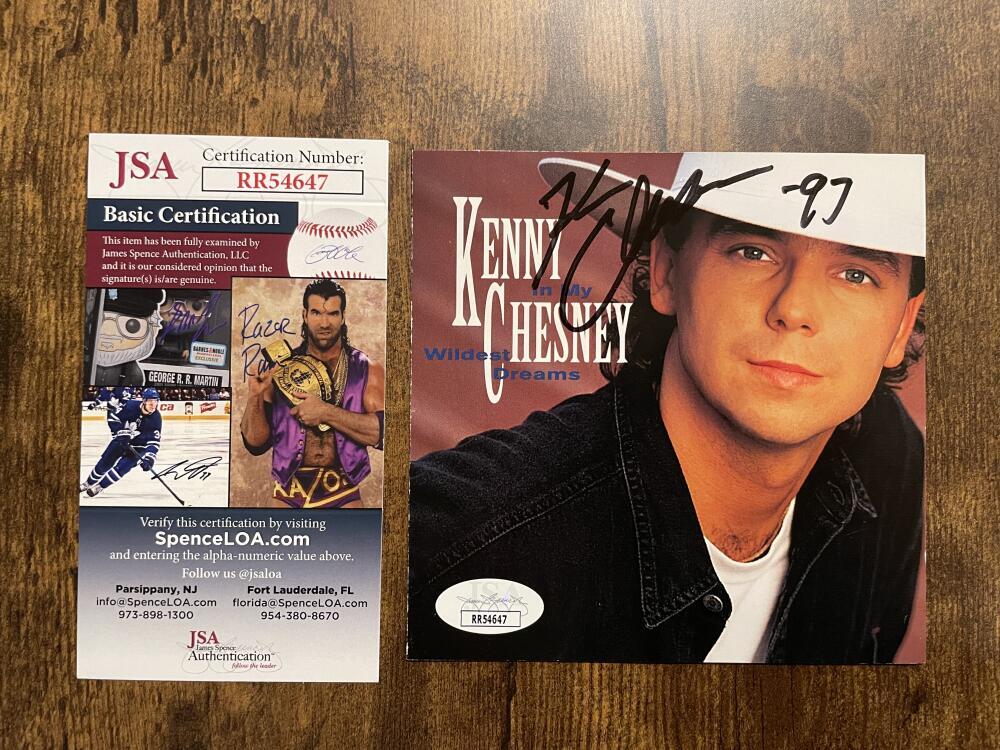 KENNY CHESNEY SIGNED AUTOGRAPH IN MY WILDEST DREAMS FRAMED CD DISPLAY w/ JSA COA