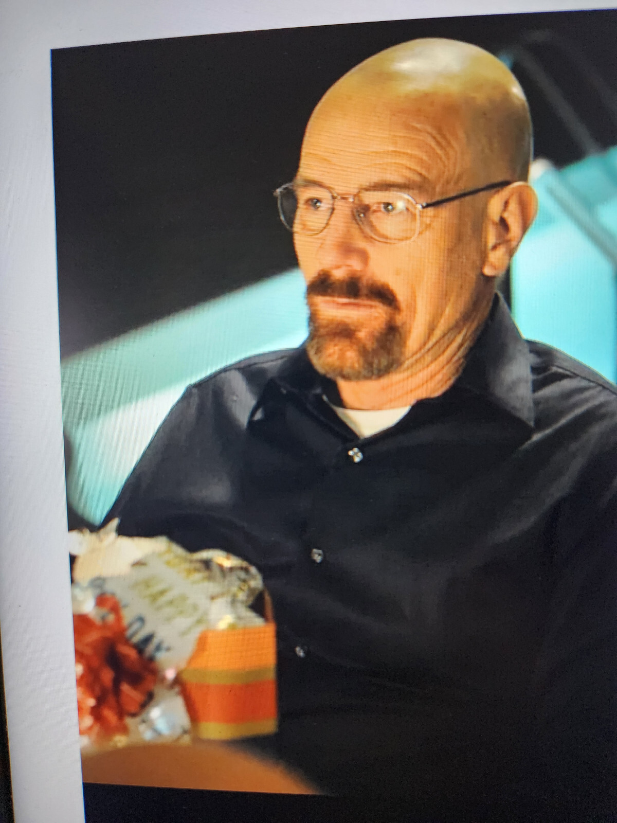 Breaking Bad Original Screen Used Walter White Black Button Shirt Movie Prop