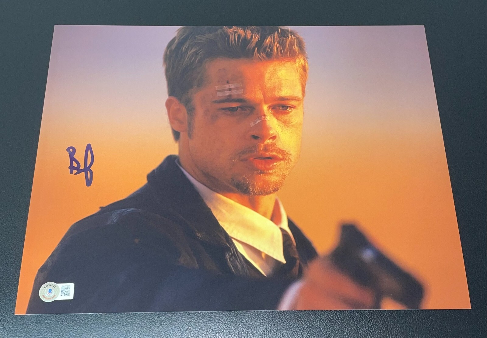 Brad Pitt Signed Autograph 11×14 Photo Se7en Seven Legend Proof Beckett BAS COA