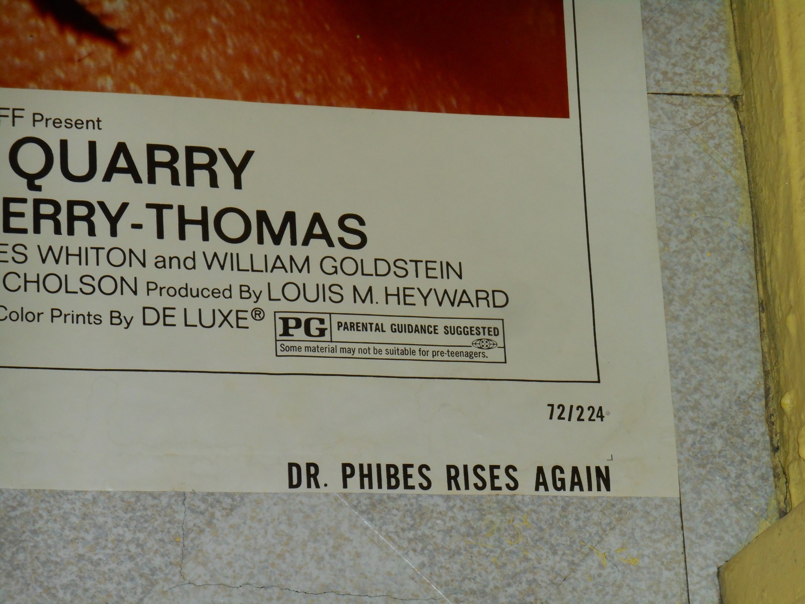 original DR. PHIBES RISES AGAIN one-sheet movie poster