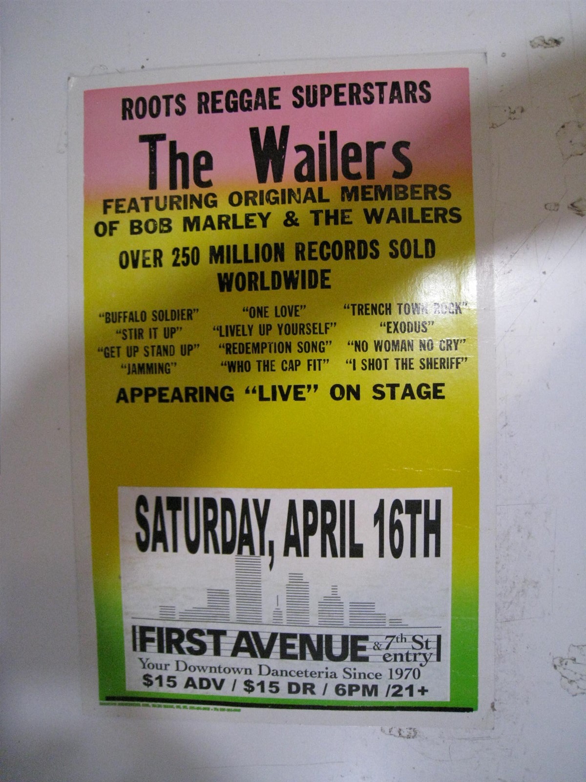 The Wailers Poster Roots Reggae Superstars April 16 First Avenue Bob Marley