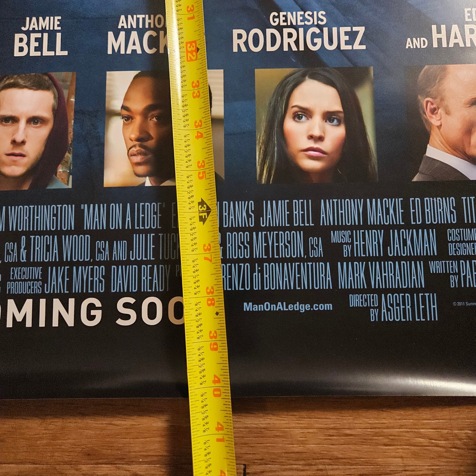 Man on a Ledge 2012 Original Advance Movie Poster 27×40 Sam Worthington D/S