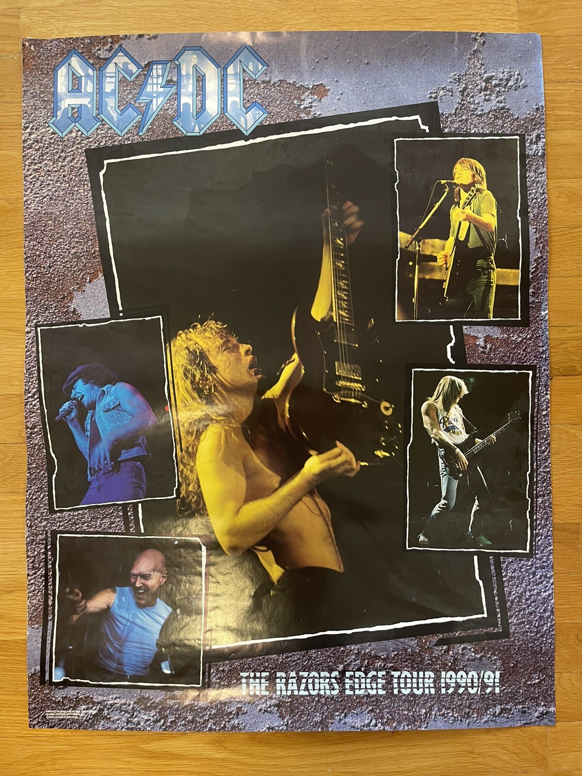 AC/DC Razors Edge Tour Poster 1990/91 Vintage 32”x24”