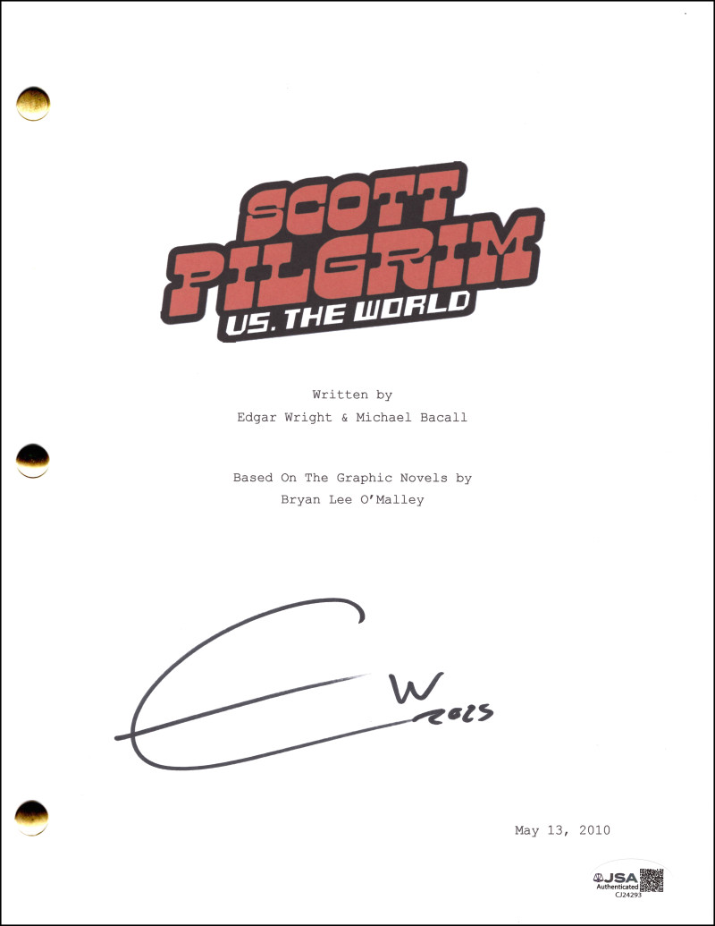 Edgar Wright Signed Autograph Scott Pilgrim vs the World Movie Script w/ JSA COA